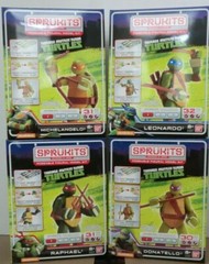 SPRUKITS BANDAI TMNT TEENAGE MUTANT NINJA TURTLES FIGURE MODEL SET OF 4 LOT KIT