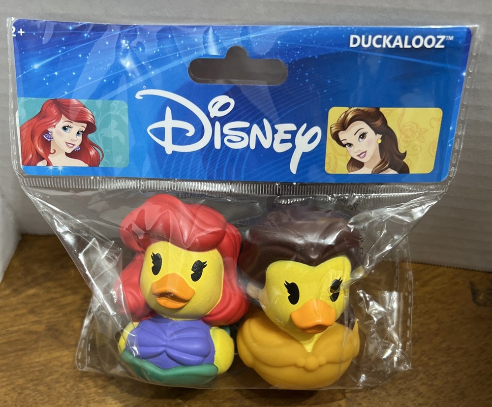 Disney Princess ARIEL & BELLE Duckalooz Rubber Duckie Duck Toy Free Shipping