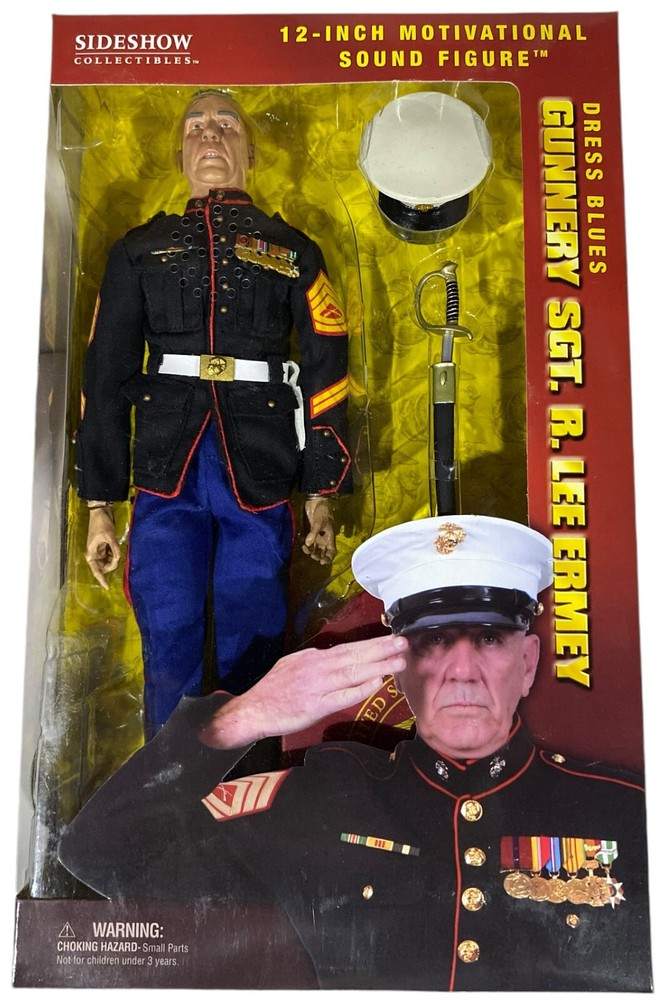 Sideshow Gunnery Sgt R.Lee Ermey Dress Blue Marine 1/6 12″Action Figure NEW 2006