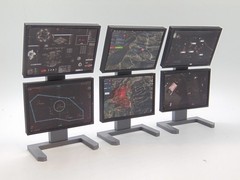 Custom 1/12 Scale Surveillance Command Center Computer Station Screen Upgrades