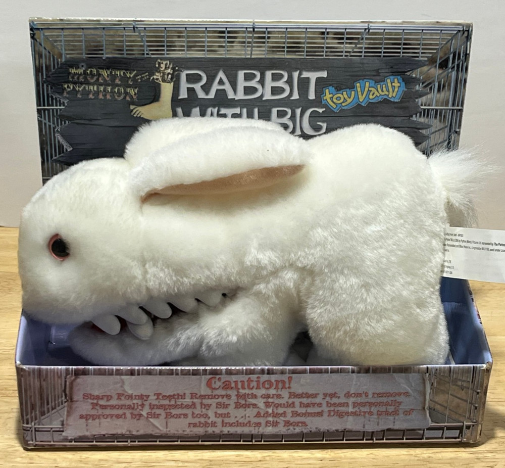2001 Toy Vault ~ Monty Python’s Plush Rabbit with Big Pointy Teeth ~ NIP VHTF