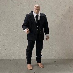 PB-CASSUP-BLK: 1/12 Black Business Suit for 6″ muscular body