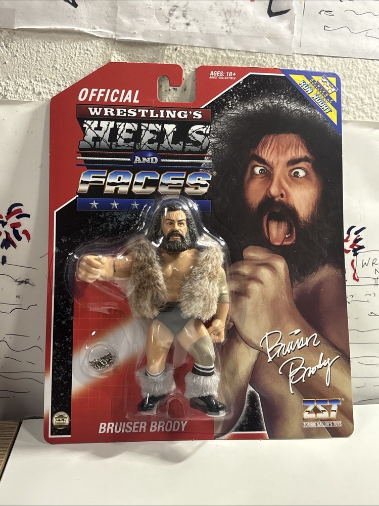 ZST Bruiser Brody w Fur Vest Heels Faces Zombie Sailor Wrestling Figure WWE MOC