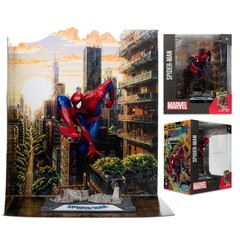 McFarlane Toys – Marvel Spider-Man 1:10th Scale Posed Figure with Scene Spider-M
