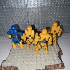 Mega Bloks Halo Yellow & Blue Spartan Figures Lot (LOT C)