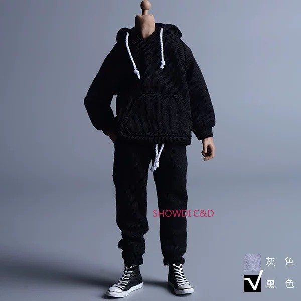 1/12 Casual Sports Hoodie Pants Trousers Clothes Set for 6″ Male Action Figure
