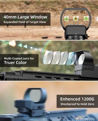 EZshoot Rechargeable Motion Awake Multiple Reticle Red Green Dot Sight, 40mm …