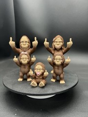 Bigfoot Family Giving The Double Birdie Sasquatch Bigfoot Figurines!