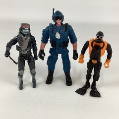 Military Action Adventure 4″ Figure Bundle Lot Soldier Force Combat Diver Pilot