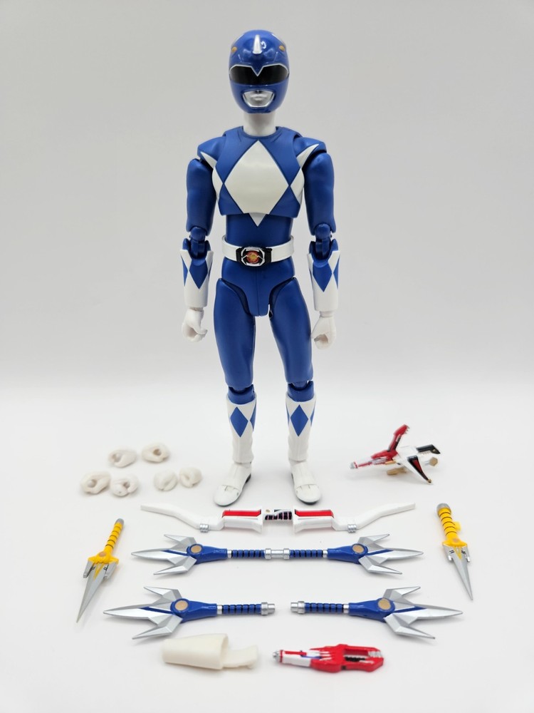 MMPR Bandai Figuarts Blue Ranger 20th Anniversary Adult Owned Complete NM+
