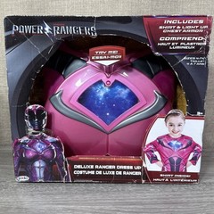 Power Rangers Deluxe Dress Up Shirt & Light up Chest Armor PINK 4-7X Halloween