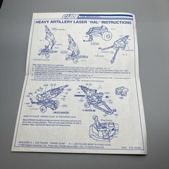 1982 GI Joe Blueprint Instructions Hal Heavy Artillery Laser