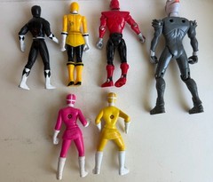 VINTAGE MMPR Power Rangers Figure Lot of 6 Black Red Yellow 4″ RARE LOOK!