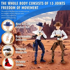 Deeplus Titan 13 Action Figure, Cowboy Already Assembled 13 Dummy 13 Action F…