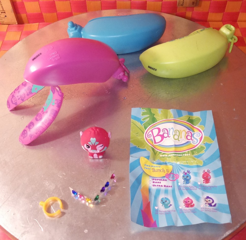 Bananas lot of 3 sub sets, pink+blue+green, 6″L, 2020, Cepia LLC
