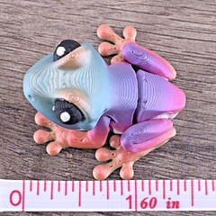 Mini Candy Rainbow Frog Flexi Fidget Toy – Articulated Desk Pet 3D Printed 1.5″