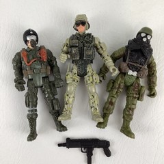 Military Action Adventure 4″ Figure Bundle Lot Soldier Force Corps Combat Pilot