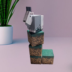 Pixel Blocks, Grass, Bricks, TNT, Chest, Cauldron, Furnace, 3D Printed