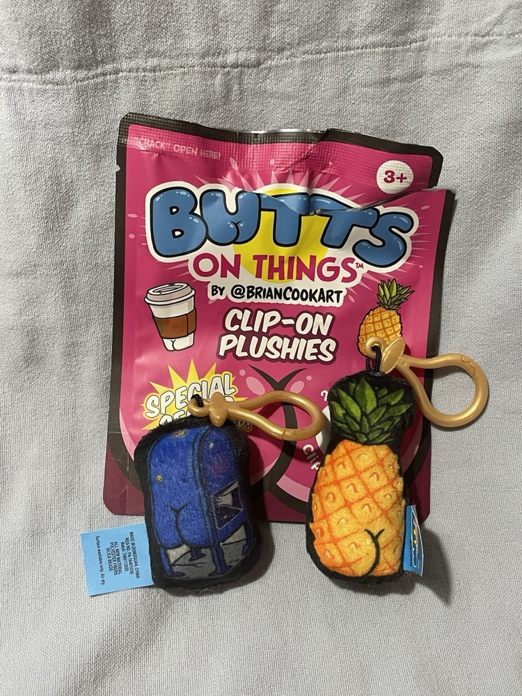 NEW Butts on Things by Brian Cook Art – Clip-On Plushies – Mailbox & Pineapple
