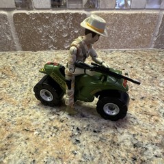 GI Joe Action Figure Plastic Military Adventure Theme Green Motorbike Gun Set