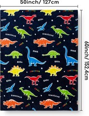 Dinosaur Blanket Glow in The Dark Kids Toy Throw Bed Decor for Boys Girls 50×60