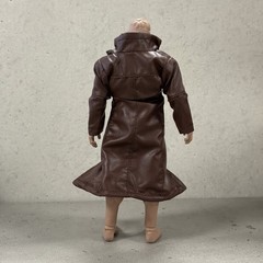 SU-CH-GB-NB: 1/12 Dark Brown Faux Leather Wired Coat for 6″ action figure