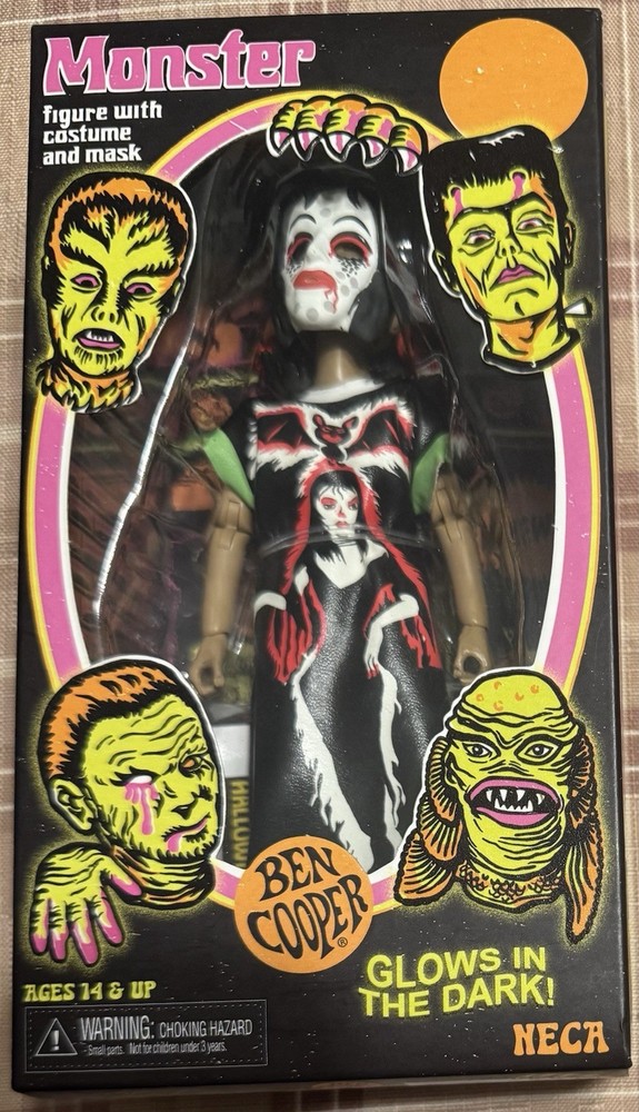 NECA Ben Cooper Monster VAMPIRE GIRL Figure with Costume & Mask Glow In The Dark