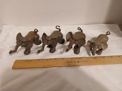 (Lot Of 4)~1995~ F-P Inc. ~Elephant~Hard Gray Rubber Figure (Indonesia)