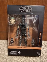 Star Wars Mandalorian (Beskar) and IG-12 & Grogu The Black Series Action Figures