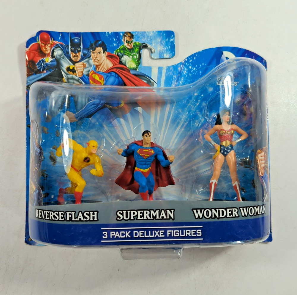 DC Comics Reverse Flash Superman Wonder Woman 3 Pack Deluxe Figures Monogram