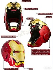 Autoking Iron Man Mask Mk5 1:1 Helmet Wearable Voice Touch Cosplay Props Jarvis