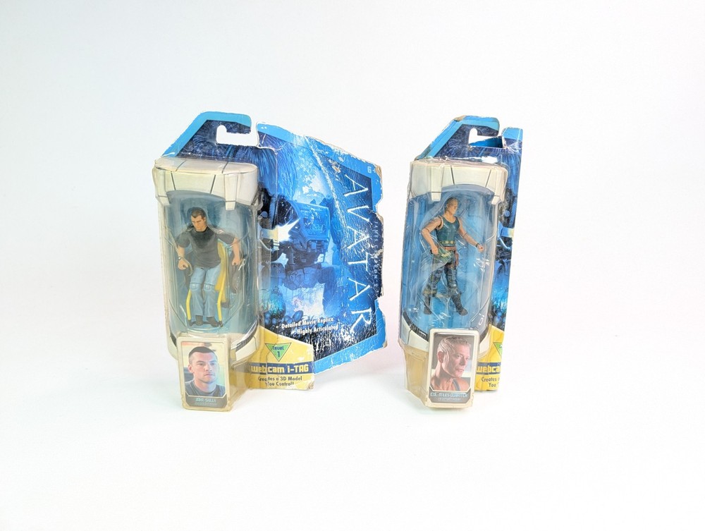 Avatar Mattel Jake Sully Wheelchair & Col Miles Quaritch 4″ Figures 2009 New