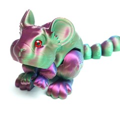 5.3inch 3D Printed Mouse Model,Articulated Animals figure,Fidget Toys Home Decor