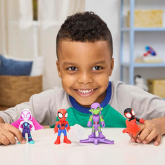 Marvel Web-Slinging Adventure Set, 3-Inch-Scale (7.6 Cm) Action Figure Set, Spi