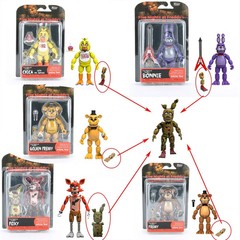 Spring Trap Five Nights At Freddy Bonnie Chica Golden Foxy 5″Action Figure new