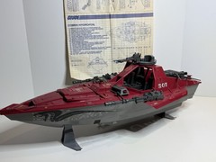 Vintage G.I. JOE ARAH 1985 Cobra Moray Hydrofoil Attack Boat w/ Blueprints CLEAN