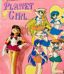 2 LOT Vintage Planet Girl Imitation of Sailor Moon MERCURY & MARS Figurines