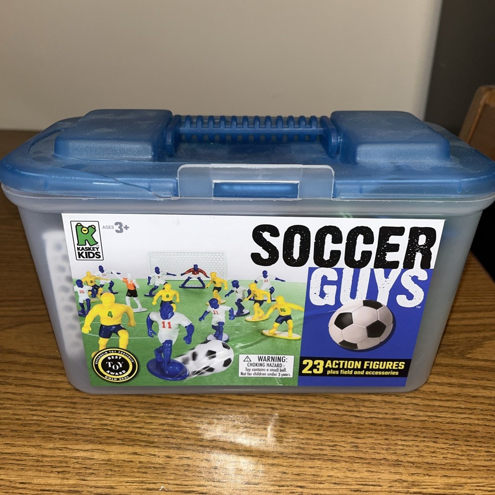 Kaskey Kids Soccer Guys Complete Set Two Teams 23 Figures New pieces Broken Lid