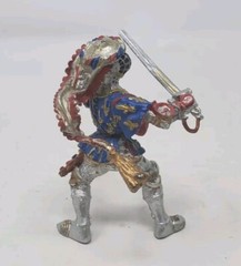 Plastoy Medieval Blue Red & Gold Knight Figure 3.25″