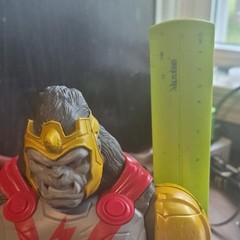 Marvel Gorilla-Man Gorilla Action Figure Plastic Gray/Red/Gold Cape Armor Helmet