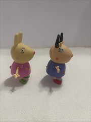 Vintage Peppa Pig Jazwares Madame Gazelle Rebecca Rabbit Figure Lot of 2
