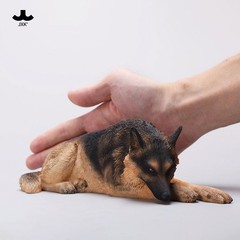 JXK Lying German Shepherd Dog Model Pet Animal Figure Collection 1:6 Scale