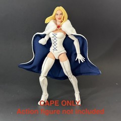 White Wired Cape W/ Fur Marvel Legends Emma Frost 6” Action Figure Custom X-men