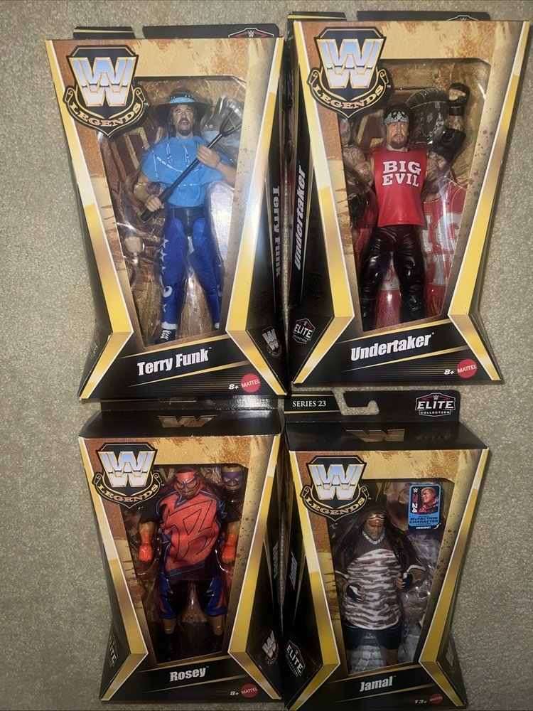 WWE Wrestling Figure Lot Legends Elite Jamal Undertaker Rosey Terry Funk Target