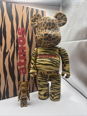 Medicom Bearbrick 400% And 100% Atmos Animal Print New MEDICOMTOY JP Multicolor