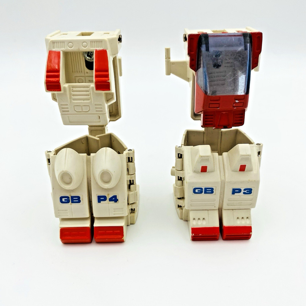 1985 GoBots Power Suits GB P3 & P4 Courageous Leg Armor Vintage Guardian Tonka