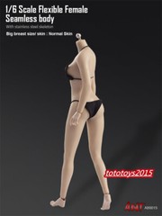 US STOCK 1:6 Flexible Seamless Normal Skin Large Bust Breast Female Figure Body