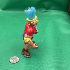 Vintage 1992 Ace Novelty Co. Muscle Troll Action Figure Blue Hair Red Outfit