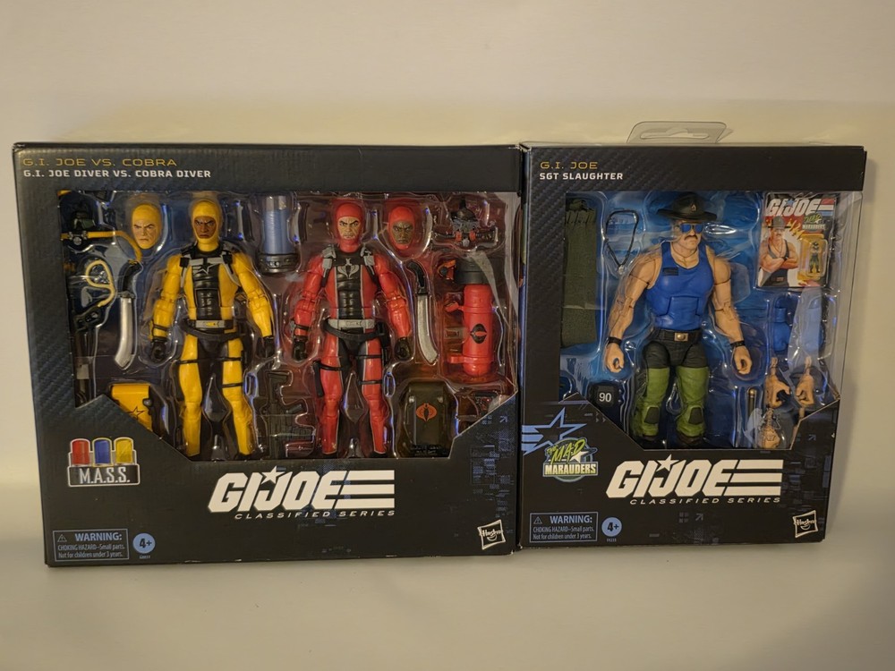 G.I. Joe Classified MASS Diver Vs Cobra Divers 2 pack & Sgt Slaughter Lot