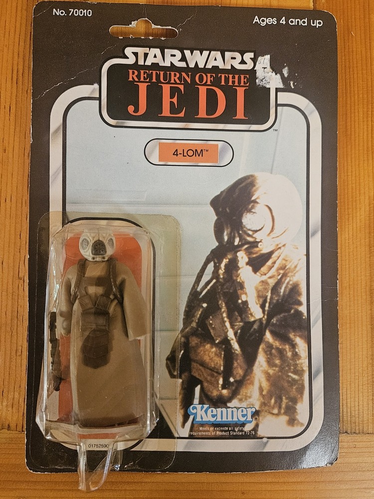 STAR WARS 4-LOM ROTJ 1983 KENNER 65 Back (Creased Card, Dented bubble)